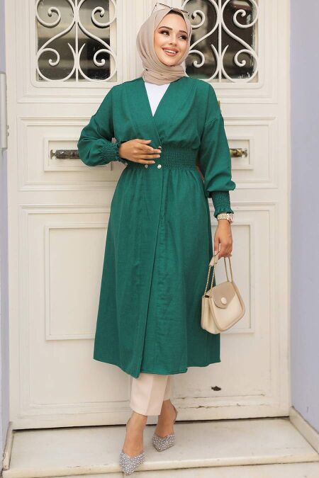 Emerald Green Modest Coat 11872ZY